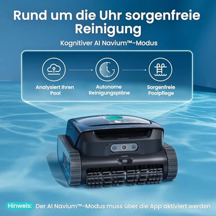 Aiper Scuba V3, Poolroboter mit KI-Vision, Akku für Wand und Boden, leistungsstarke Saugleistung, 3 μm Filter, Wasserlinienreinigung, für Pools bis 200 m² – Bild 3