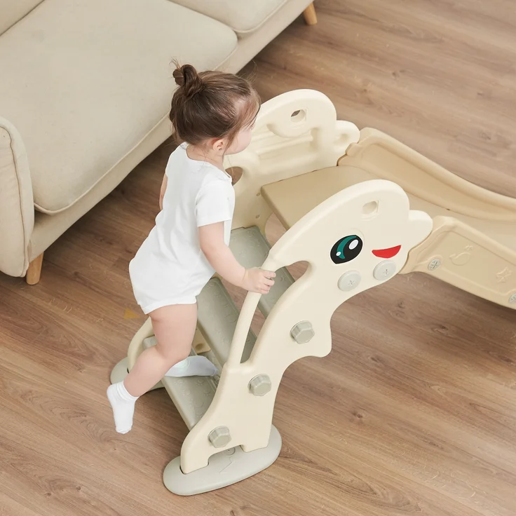 Baby Vivo Kinderrutsche / Rutsche - Delfin in Kaffee / Braun – Bild 2