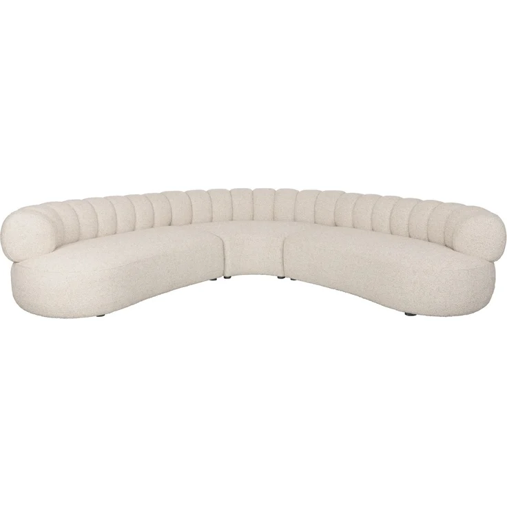 DutchBone Sofa Duvane 7-Sitzer Beige mit Eukalyptusholz-Gestell im Boho-Stil 286x286x68 cm – Bild 10