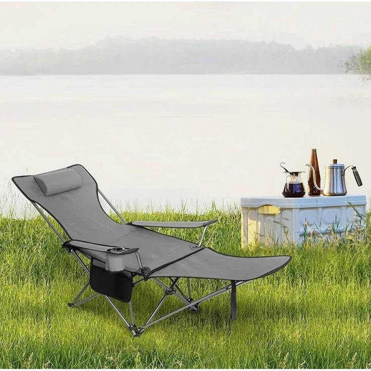 Woltu Campingstuhl (1 St), klappbar für Outdoor mit Armlehnen Getränkehalter – Bild 2