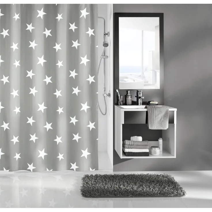 Kleine Wolke Duschvorhang Nova Breite 240 cm (1-tlg), platin