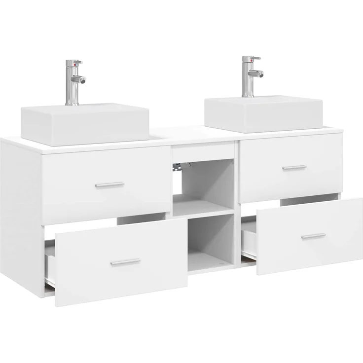 vidaXL Badezimmerschrank-Set 3 stk. Weiß 129 x 41 x 79,5 cm 3405835 – Bild 4