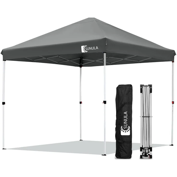 Sunula Pavillon 3x3 Wasserdicht Stabil Winterfest mit 4 Seitenwänden, Faltpavillon 3x3 m mit Verdickten Röhren, Partyzelt Gartenpavillon Faltzelt, (Anthrazit, 3x3 Ohne Seitenwände)