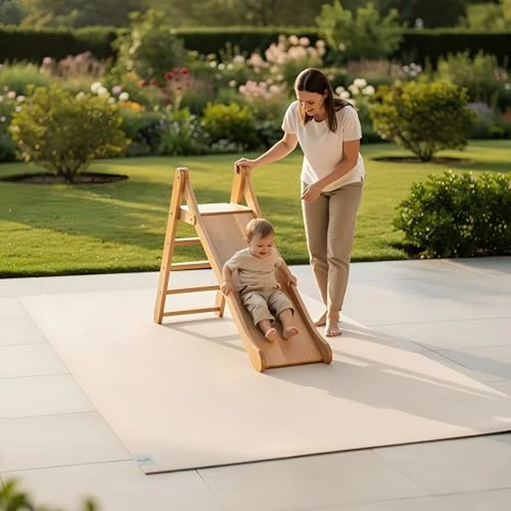 Outdoor Krabbelmatte SanoSoft "made in Germany" - Öko-Tex 100-160x160 cm Sand/Beige – Bild 3