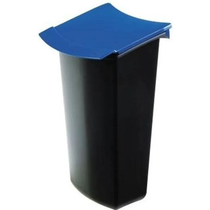 Abfalleinsatz MONDO mit Deckel, 3 Liter, schwarz-blau