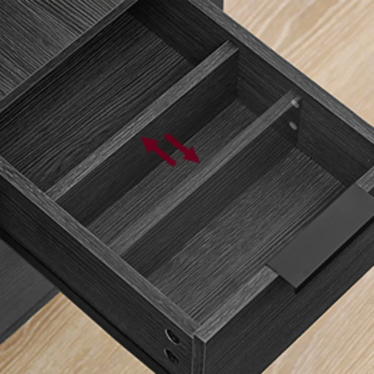 VASAGLE Beistelltisch, 2er Set, Nachttisch mit Steckdosenleiste, 2 Schubladen, Sofatisch, Nachtschrank für Wohnzimmer, Schlafzimmer, anthrazitgrau-klassikschwarz LCT648B22 – Bild 7