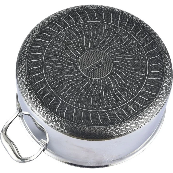 Edelstahl-Kochtopf ø32 cm mit Glasdeckel & Wabenstruktur - Induktionsgeeignet – Bild 3