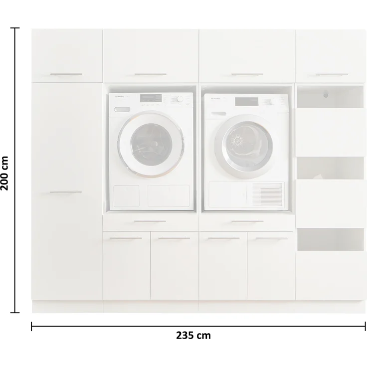 Waschmaschinenumbauschrank >LAUNDREEZY< in anthrazit - 235x200x67,5 (BxHxT) – Bild 6
