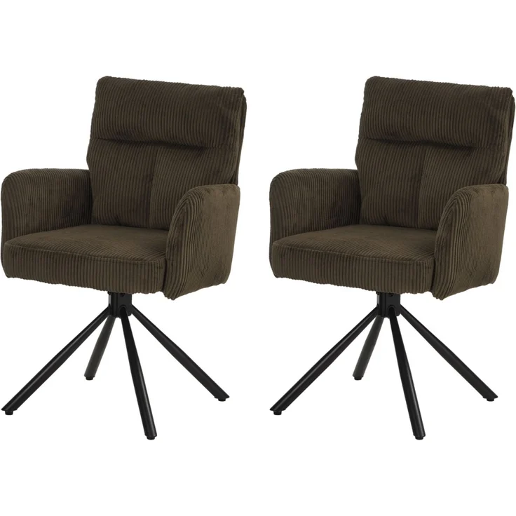 Drehstuhl Kyra braun cord – Bild 2