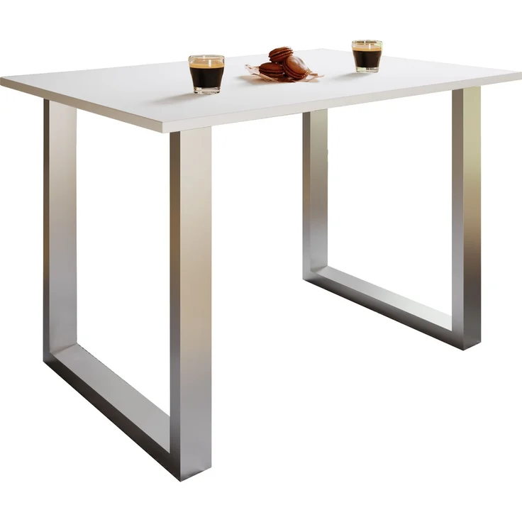 VCM Esstisch Xona 916880 Silber / Weiß H. 76 x B. 140 x T. 80 cm – Bild 1