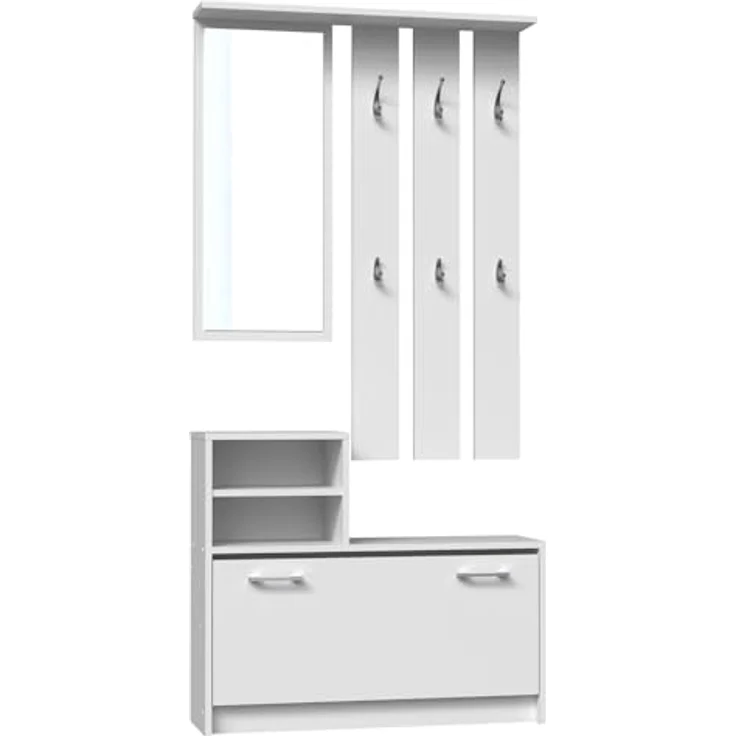 TOPESHOP GARDEROBEN-SET TRAUMGARDEROBE Laminierte Spanplatte 16mm Weiß (H 180 x T 24 x B 85 cm) – Bild 2