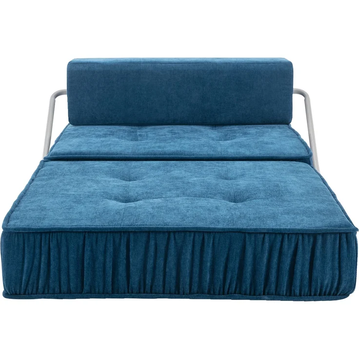 ZUBALIYA SchlafSofa mit Chenille - Bezug, modular aufgebaut, mit Schaumstoffpolsterung, mit rutschfester Basis, Blau – Bild 20