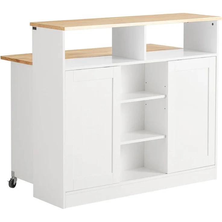 SoBuy FSB36-WN Kücheninsel, MDF, Lackiert, Weiß, 110 x 97 x 66 cm – Bild 1