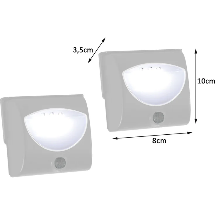 LED Treppenlicht 2er SET Orientierungslicht mit Bewegungsmelder, Batteriebetrieb – Bild 2