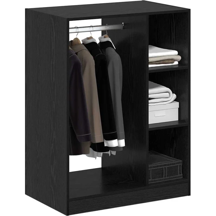 vidaXL Kleiderschrank mit Regal Schwarz Eichen-Optik 77 x 48 x 102 cm 879644 – Bild 2