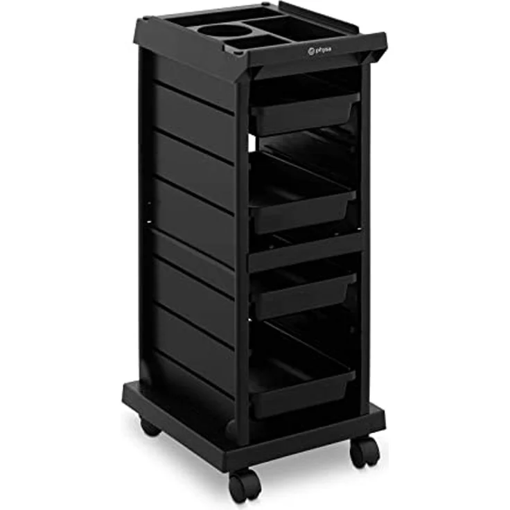 Physa Rollwagen Rollbarer Friseurtrolley Friseurwagen Kosmetikwagen 4 Schubladen 10 kg – Bild 1