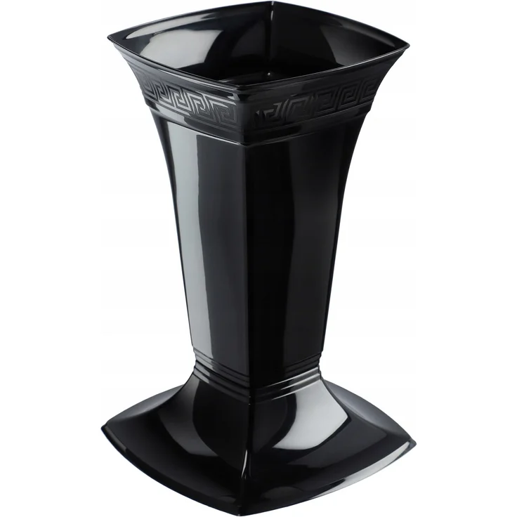 KADAX Vase für Friedhofsgrab, Grabsteinfläschchen, 30 cm, Schwarz – Bild 1