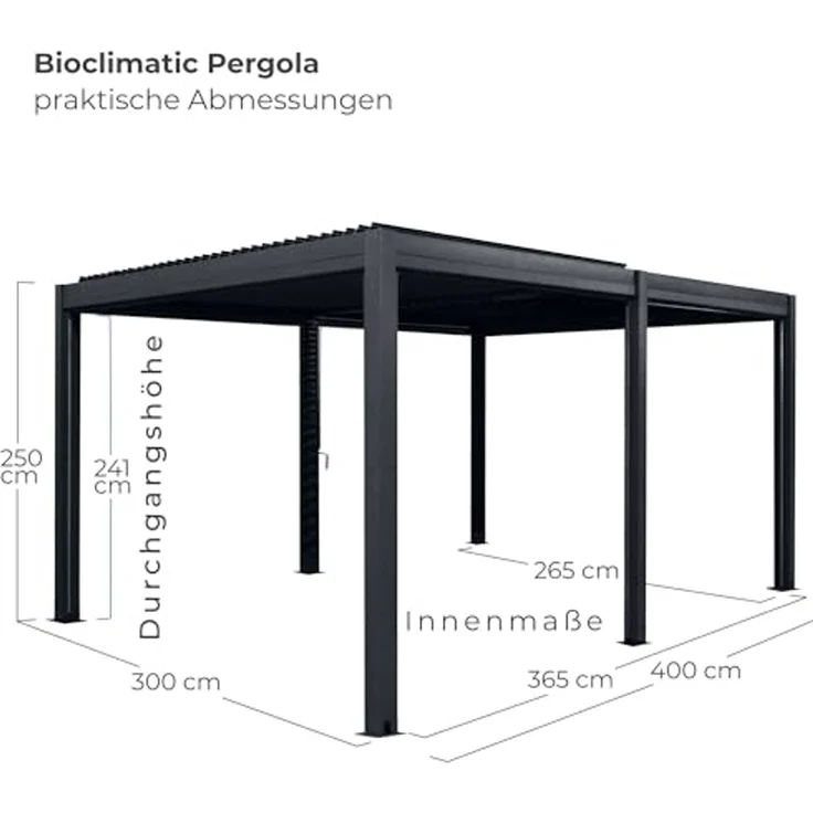 Osoltus 'Bioclimatic' Lamellen-Pergola, Aluminium anthrazit, 4x3 m – Bild 2