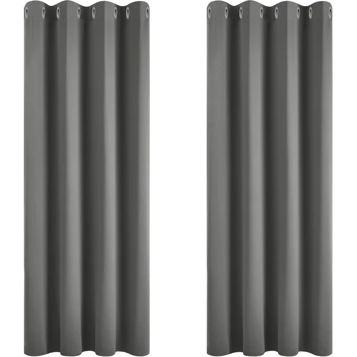 Deconovo Verdunkelungsgardinen mit Kälteschutz Gardinen Schlafzimmer Vorhang Blickdicht, 183x168 cm(HöhexBreite), Hellgrau, 2er Set – Bild 1