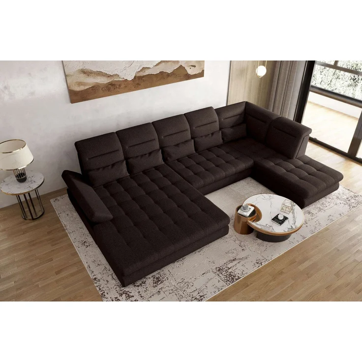 99rooms Toscana Wohnlandschaft Velours VOGUE Braun Links – Bild 2