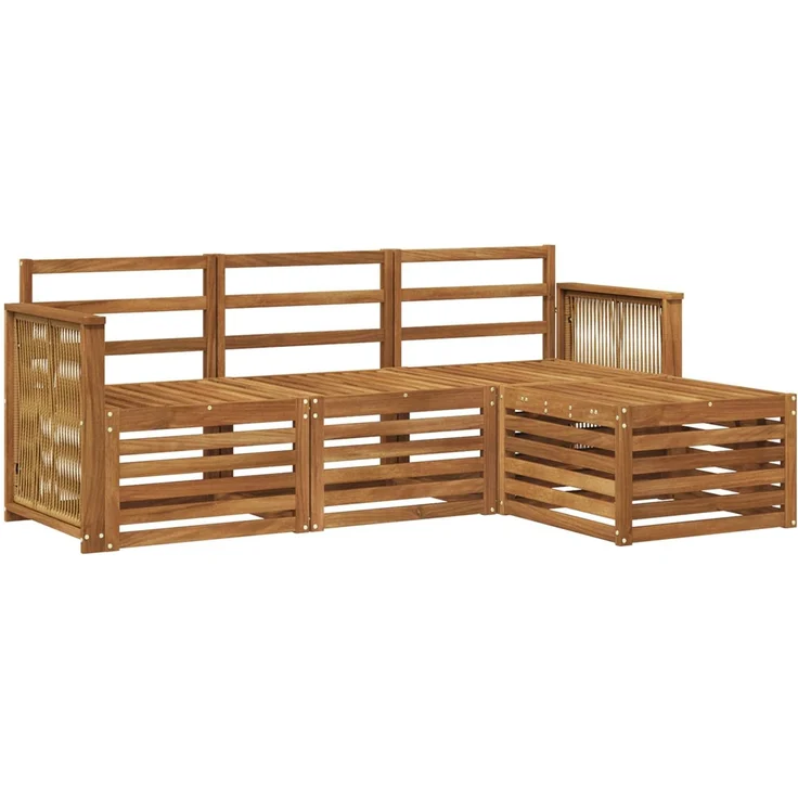 vidaXL Outdoor-Sofagarnitur 4 stk. 4-Sitzer Natur Massivholz Akazie 3384205 – Bild 2