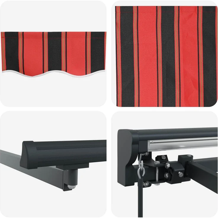 vidaXL Manuell einziehbare Markise Orange, Schwarz und Gelb 3,5 x 2 m 3420405 – Bild 7