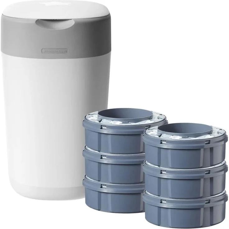 Tommee Tippee Twist & Click Starter Package Windeleimer + 6 Nachfüllpackungen Weiß – Bild 2