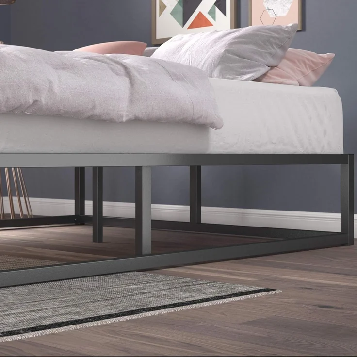 Zinus Joseph Modern Studio 25,5 cm Plattform Low Profile Bed Frame, Legierter Stahl Holz, Schwarz, 150x200 cm – Bild 4