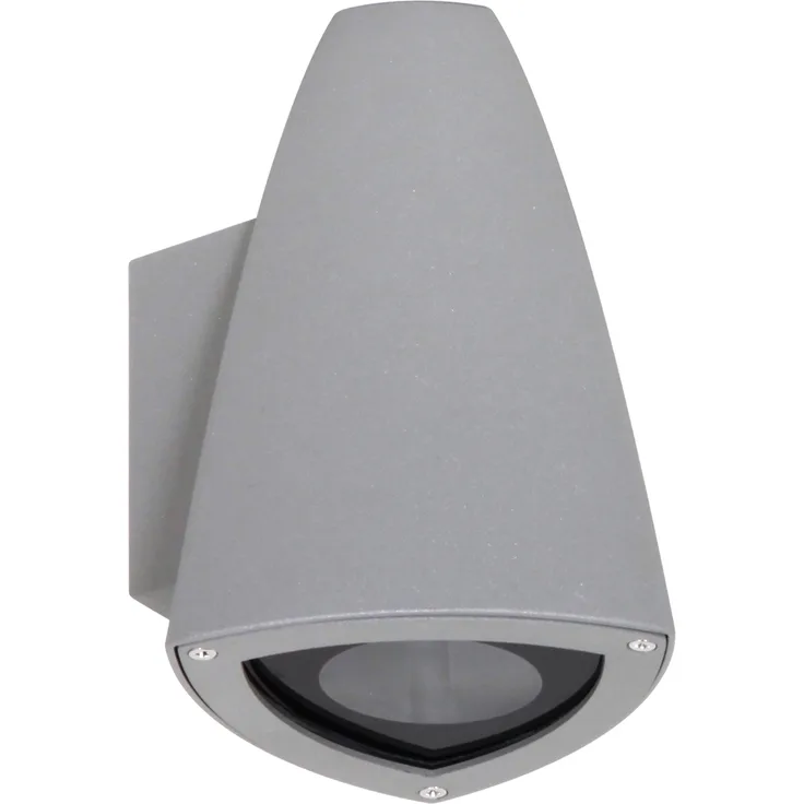 LED Downlight für Innen-/Außenbereich, Außenwandleuchte Aluminium Grau, H: 18cm