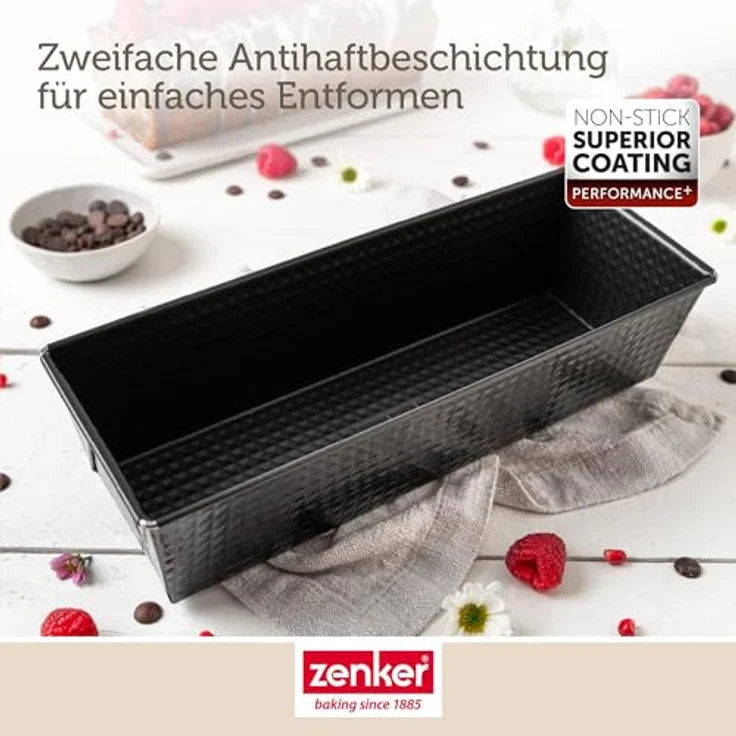Zenker Königskuchenform Perfect Black 30 cm – Hochwertige Kastenform aus Stahlblech mit Antihaftbeschichtung, Hitzebeständigkeit +230 °C Made in Germany – Bild 7