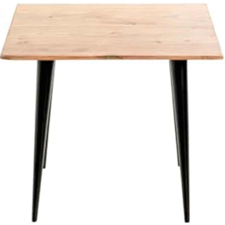 XXXL Beistelltisch, Schwarz, massiv aus Akazie und Metall, quadratisch, 46x41x46 cm, einfacher Aufbau – Bild 3