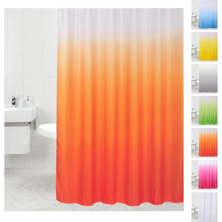 Sanilo Duschvorhang Magic Orange 180 x 200 cm, 100% wasserdicht, Anti-Schimmel-Effekt, hochwertige Qualität – Bild 1