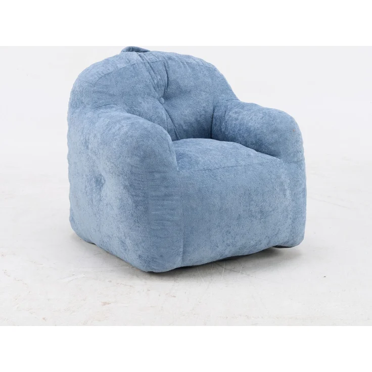 Sitzsack 1er 95cm×95cm×79cm in Blau aus Kunstfell – ergonomischer Loungesessel ohne Montage – Bild 2