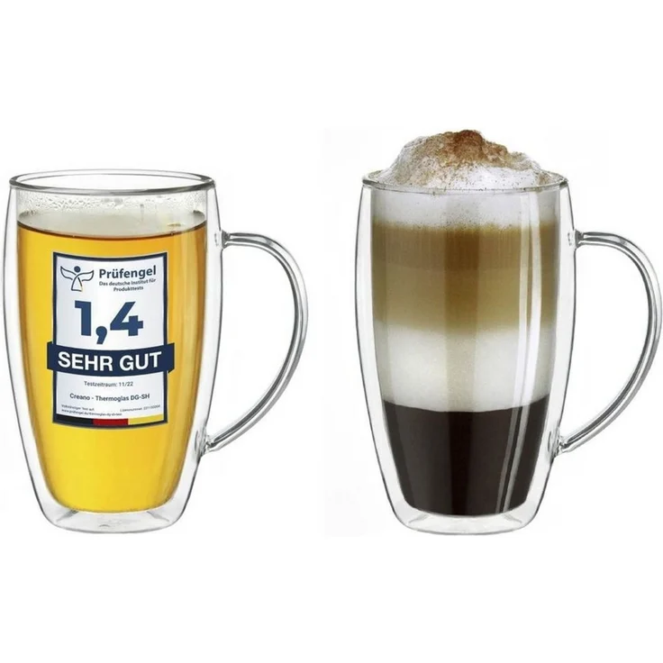 Creano Teeglas Thermoglas mit Henkel „DG-SHH“ 400 ml, 2er Set, Borosilikatglas, 2 Gläser – Bild 5