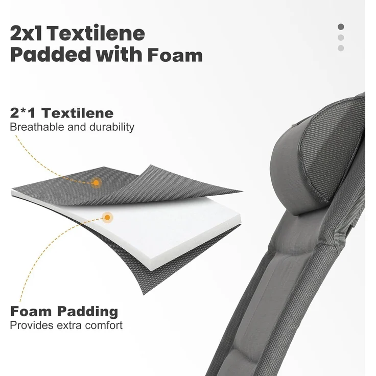 HOMECALL Campingstuhl Gartenstuhl Anglerstuhl Faltsessel Klappstuhl für Wohnwagen Outdoors (Textilene gepolstert mit Quick-Dry-Schaum), 5 fach Verstellbarer Rückenlehne, Hochlehner, bis 150 kg – Bild 5
