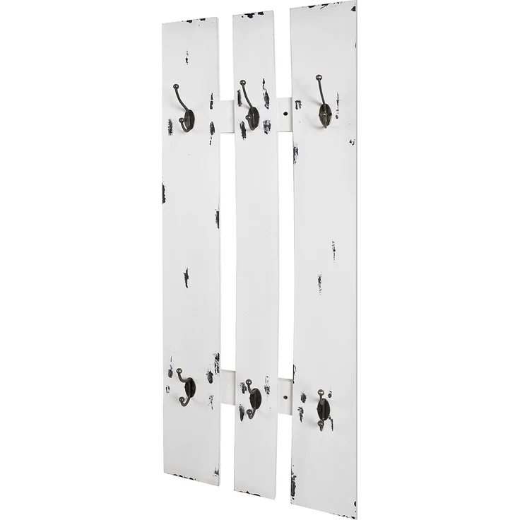 Wandgarderobe Garderobe MDF mit Dekor in antikweiß lackiert