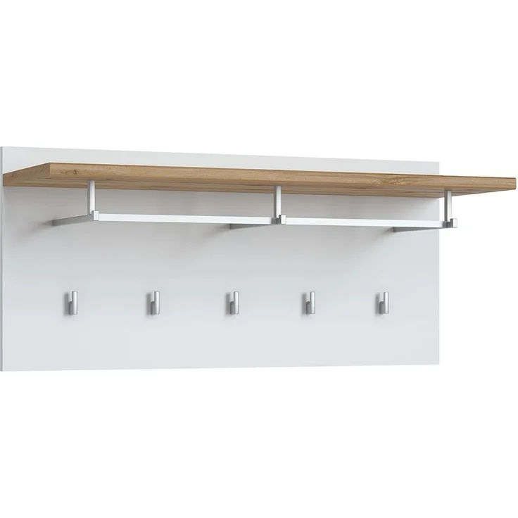Garderoben-Set 3-teilig mit Schuhbank in weiß mit Eiche HUESCA-129 – Bild 4