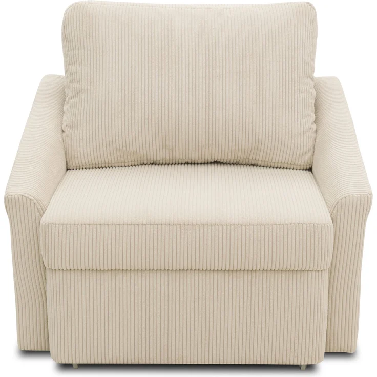 DOMO. collection Sessel Relax Box, Polstersessel mit Boxspringfederung und Schlaffunktion, Armsessel, Cocktailsessel, Loungesessel, 108 x 96 x 86 cm (BxTxH), beige – Bild 1