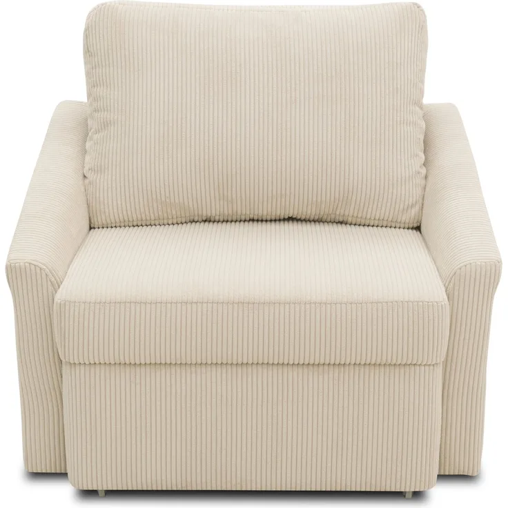 DOMO. collection Sessel Relax Box, Polstersessel mit Boxspringfederung und Schlaffunktion, Armsessel, Cocktailsessel, Loungesessel, 108 x 96 x 86 cm (BxTxH), beige