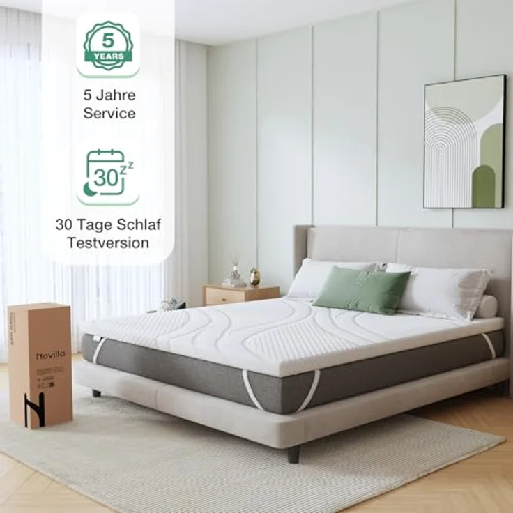 Novilla Matratzen Topper 180x200 5cm Höhe Gel Topper Memory Foam MatratzenTopper für Boxspringbett Wohnwagen Schlafsofa Matratzenauflage Bezug Waschbar Oeko-TEx – Bild 8