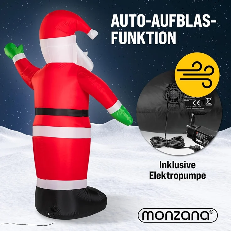 Monzana Weihnachtsmann mit Beleuchtung XXL aufblasbar – Bild 3