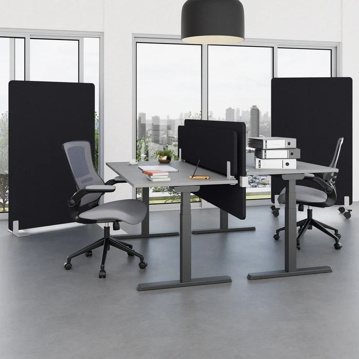 Rheinland Möbel FocusWall STWR0816 – Akustik-Stellwand 800×1600 mm in Stofffarbe Sombrero inkl. Rollen – Mobile Schreibtisch-Trennwand für Büro & Homeoffice – Schallschutz – Made in Germany – Bild 3