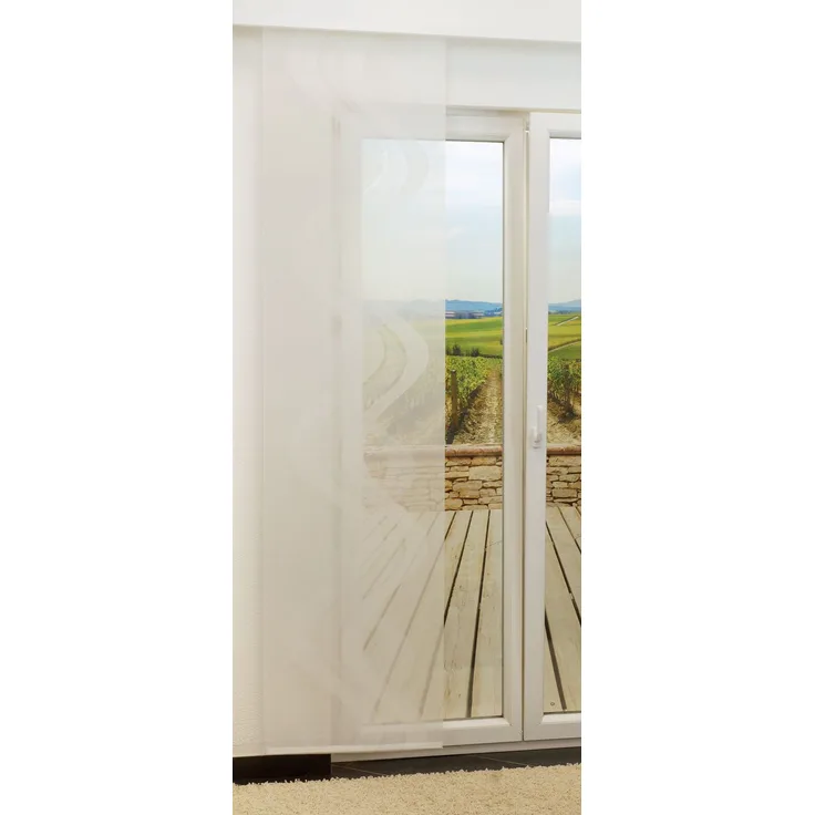Schiebegardine von Lysel - Braid transparent mit Linien in den Maßen 245x60 cm
