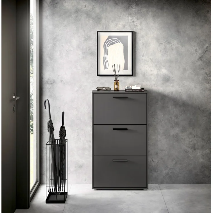 Carryhome 'SAM' Schuhkipper, Holznachbildung anthrazit, 59 x 103 x 17 cm, Platz für 9 Paar Schuhe – Bild 5