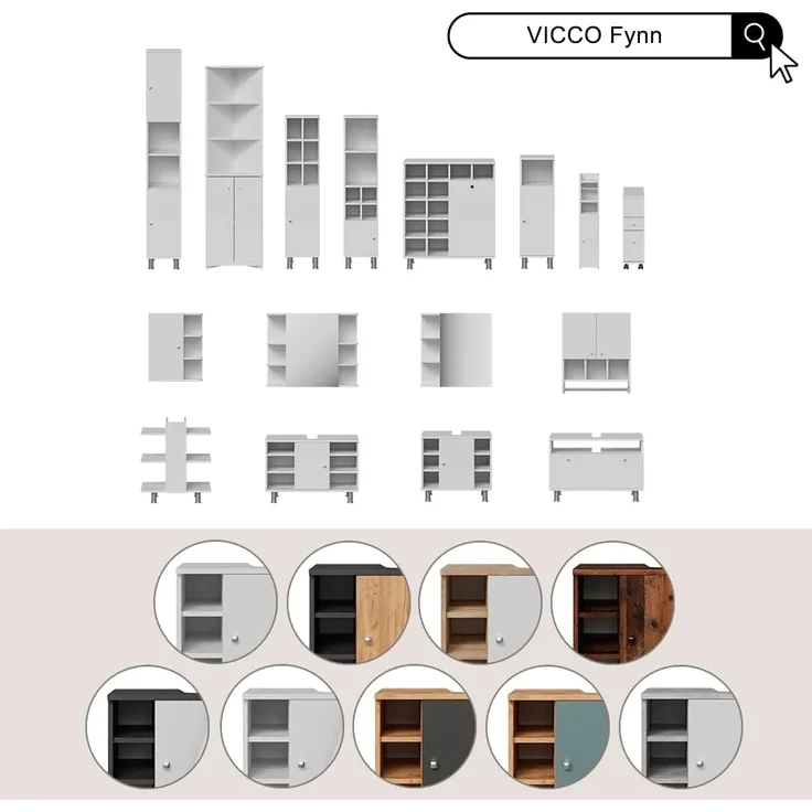Hängeschrank Fynn Anthrazit/Goldkraft Eiche 47.2 x 59.2 cm Vicco – Bild 8