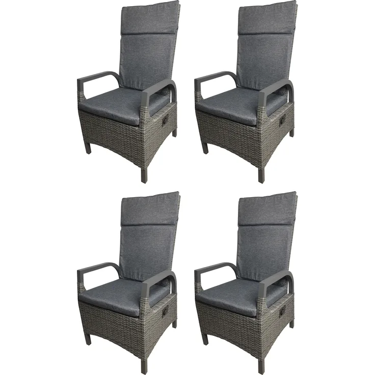 Gardissimo RIO Alu Polyrattan Loungesessel Dining Sessel verstellbare Lehne