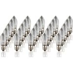 hellum Ersatz-Kerzen für Schwibbogen, 25 Stück 23V 3W Riffelkerze für Weihnachtsbaum Kerzen Lichterketten innen mit 10 Brennstellen, Birnen für Lichterbogen E10/ 23V/ 3W/ 22 Lumen 918113