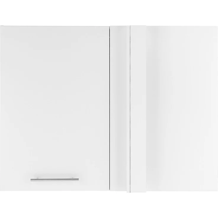 XORA 'PRIMUS' Aufsatz Eckschrank Küchenschrank, Holznachbildung weiß, 100 x 76 x 68 cm, höhenverstellbare Fachböden – Bild 4