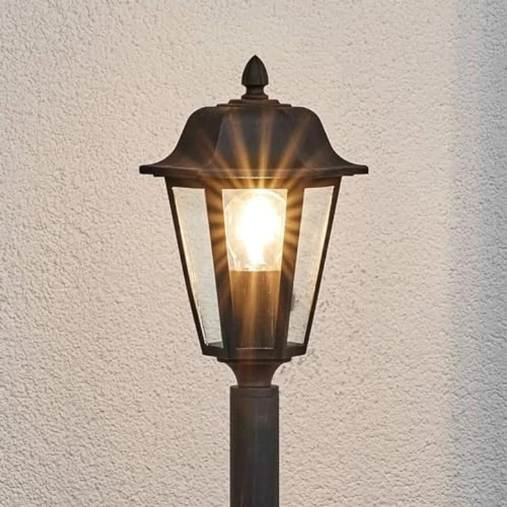 Lindby Außen-Stehlampe Lamina, Metall, Braun IP44, 1x15 W LED – Bild 4