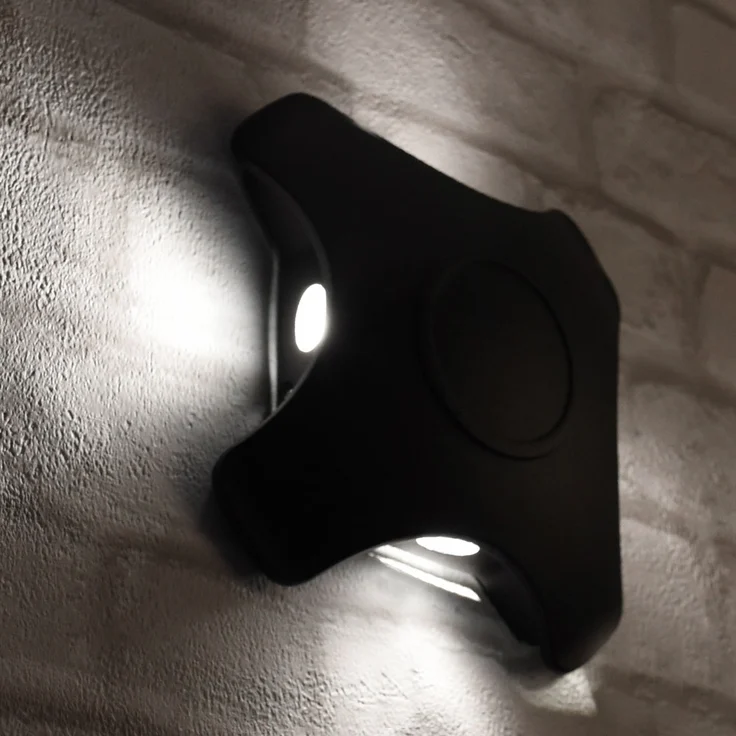 LED Wandleuchte, 4-Flammig, Alu, schwarz, B 19 cm – Bild 9